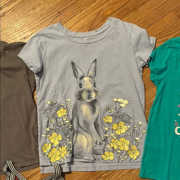 Joe H&M Place Kids Short Sleeve Tees - Charcoal, Sky Blue, Turquoise, and Floral - Picture 4 of 9